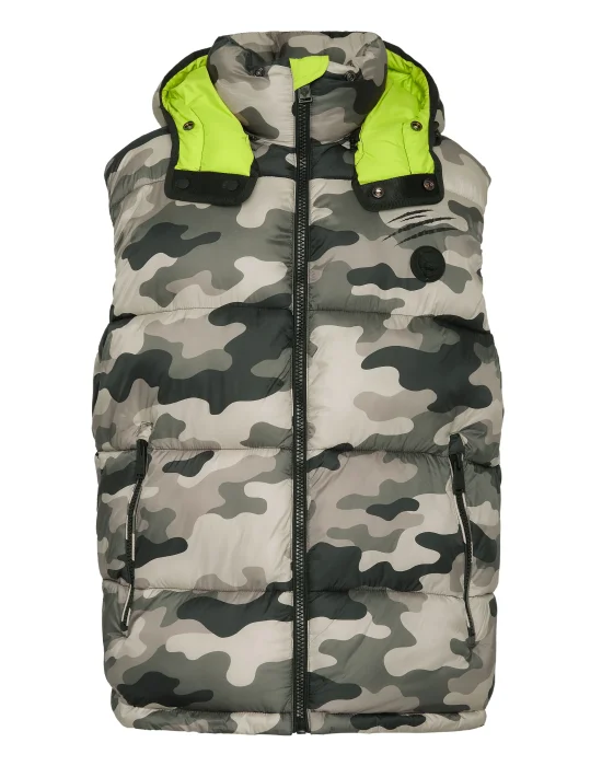 Puffer Jacket Vest Camouflage Camouflage