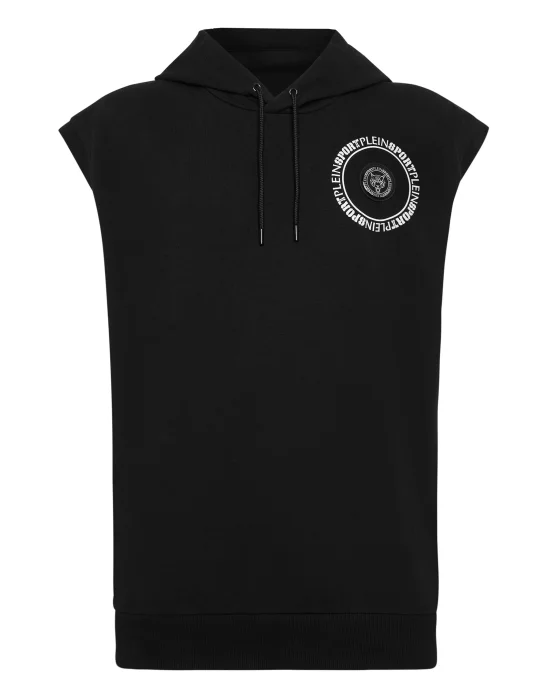 Sleeveless Hoodie Sweatshirt Carbon Tiger