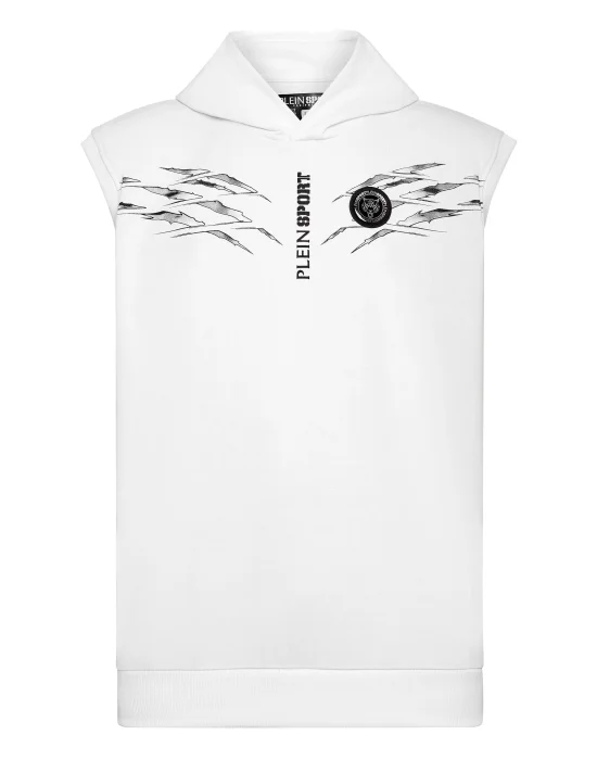 Sleeveless Hoodie Sweatshirt Scratch