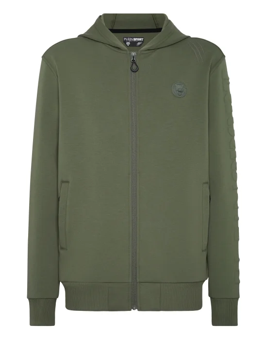 Embossed Hoodie Sweatjacket