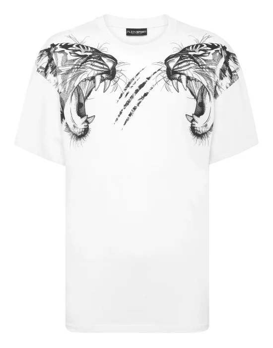 Cotton Round Neck T-Shirt Tiger Line