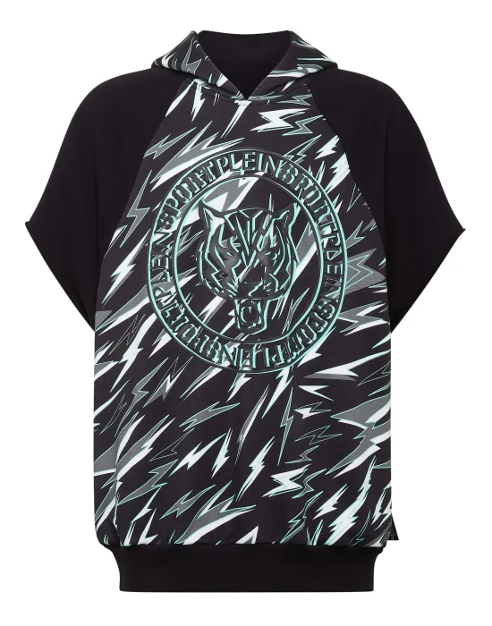 Sleeveless Hoodie Sweatshirt Tiger