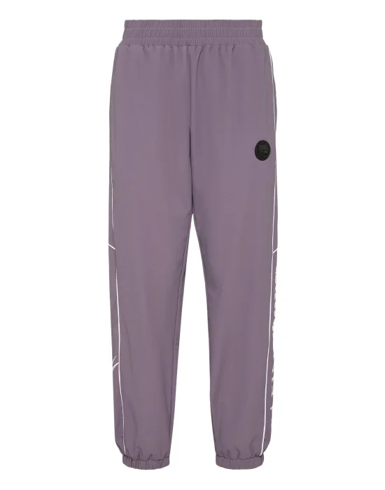 Nylon Loose Fit Piping Jogging Pants Scratch