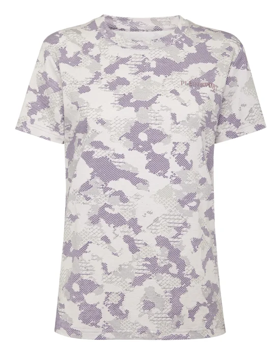 Cotton Fitted T-shirt Round Neck SS Camouflage