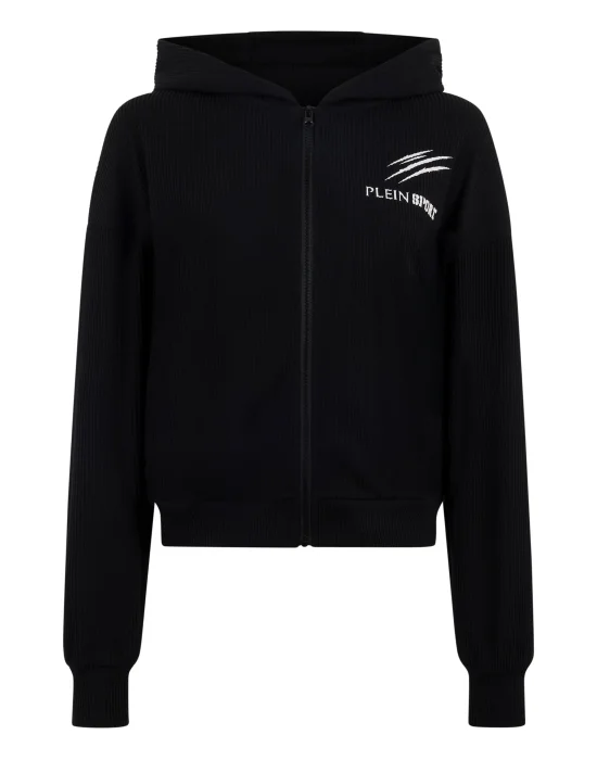 Ribbed Zip Hoodie Scratch