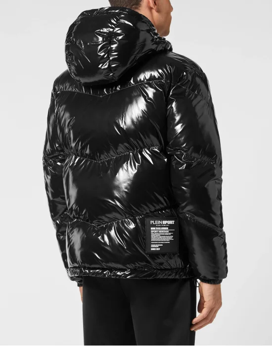 Nylon Hooded Down Jacket