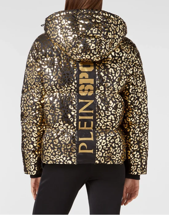 Nylon Puffer Jacket Leopard