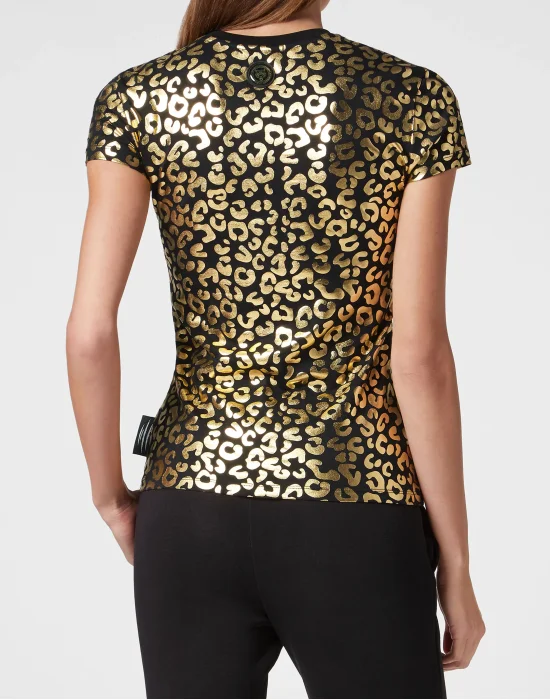 T-shirt Round Neck Sexy Pure Fit Leopard