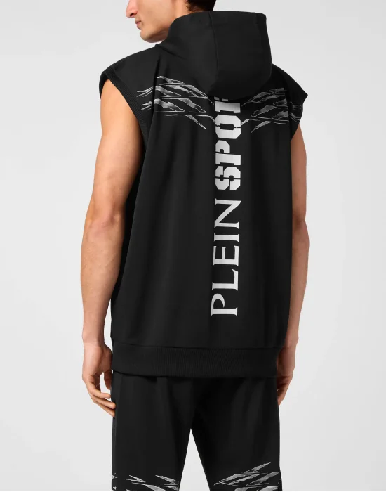 Sleeveless Hoodie Sweatshirt Scratch