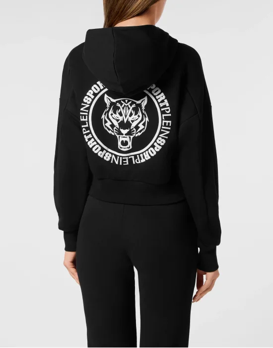 Cropped Hoodie Sweatshirt Tiger