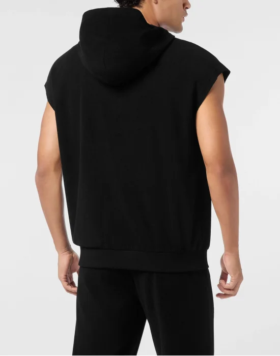 Sponge Sleeveless Hoodied Vest
