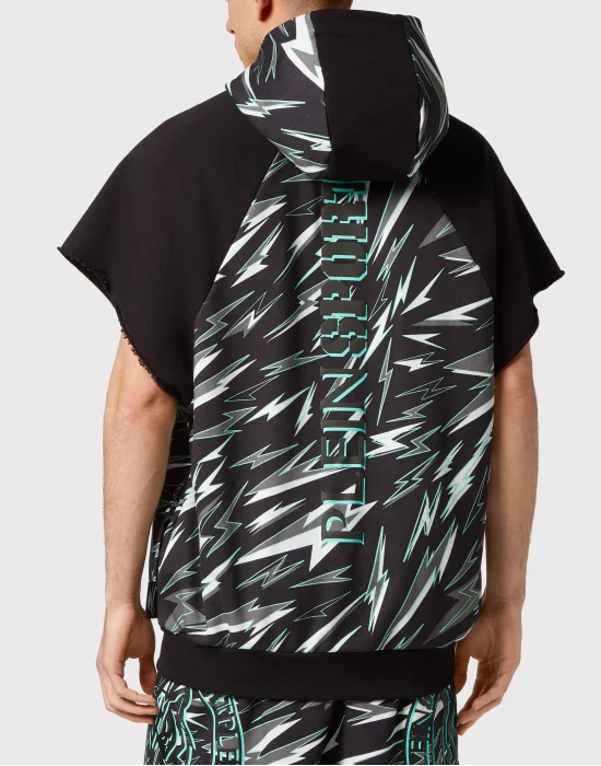 Sleeveless Hoodie Sweatshirt Tiger
