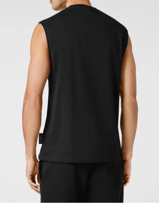Sleeveless T-shirt Round Neck Carbon Tiger