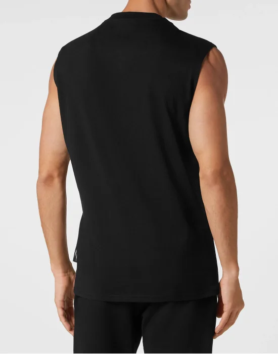 Sleeveless T-shirt Round Neck