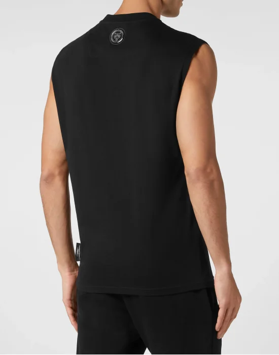 Sleeveless T-shirt Round Neck