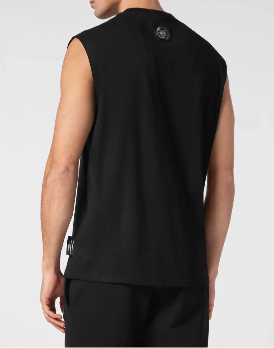 Sleeveless T-shirt Round Neck