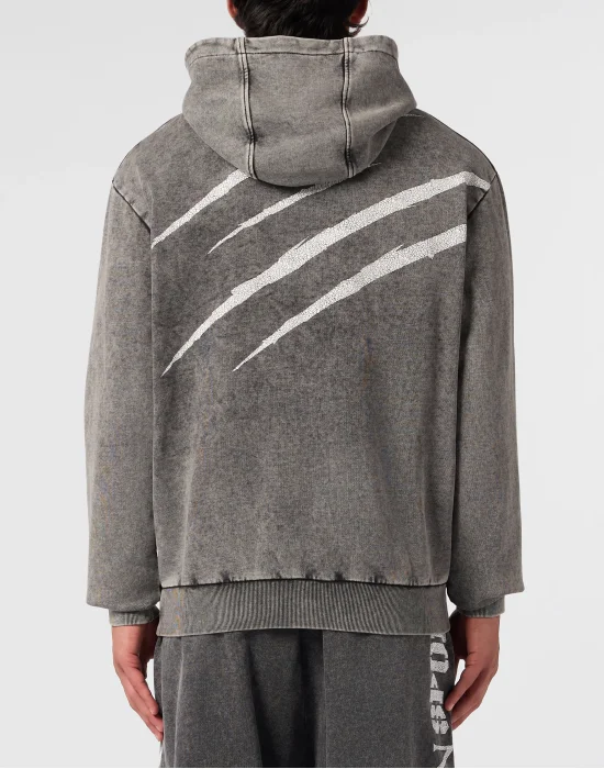Washed Hoodie Crackle Scratch