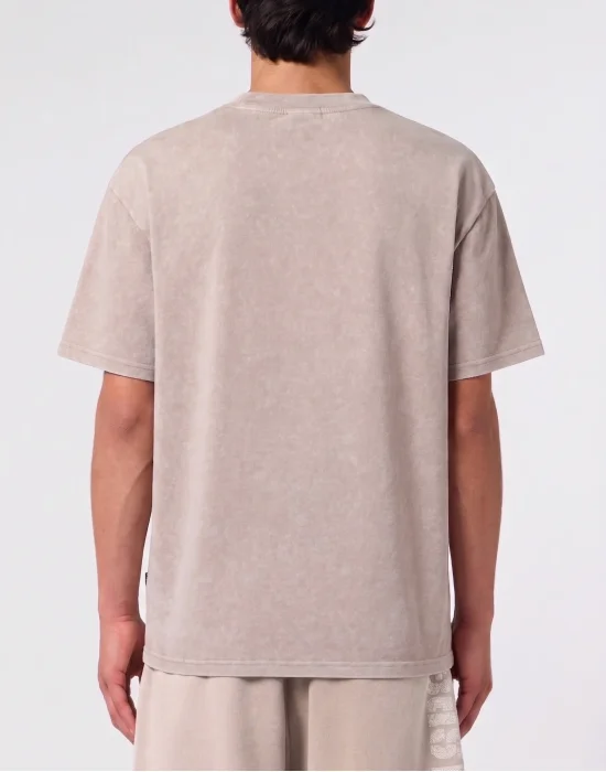Washed Round Neck T-Shirt Crackle Scratch