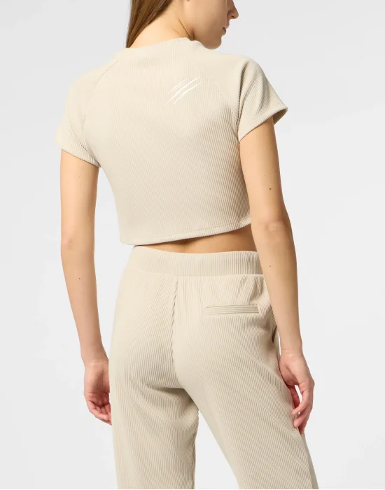Ribbed Crop T-Shirt Scratch
